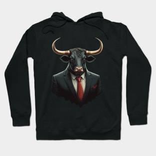 Taurus Bull in Black Suit ready for Business Hoodie